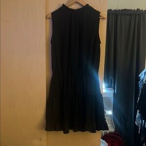 SHEIN Red Sleeveless Mock Neck Midi Dress